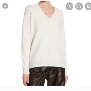 Vince Cream Cashmere Knit Sweater V-Neck XXS